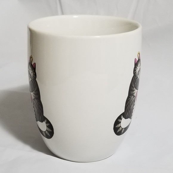 Kliban Cat player on White Threshold Porcelain Coupe Mug 14oz. - Picture 5 of 5